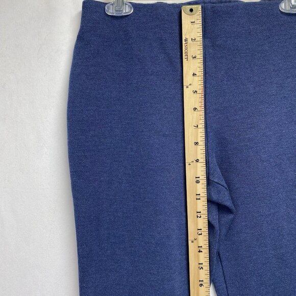 Talbots Montauk Knit Mid-Rise Pull-On Flare Capri Leg Pants Women 6 Blue Stretch - Picture 4 of 12